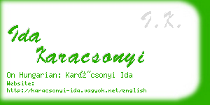 ida karacsonyi business card